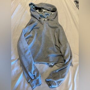 Gray Hooded Cropped Jacket
